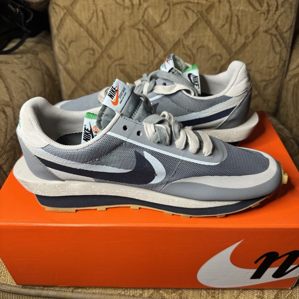 Nike LD Waffle Sacai Clot Kiss Of Death 2 Cool Grey Men's Size 10 DH3114-001 EUC - Picture 2 of 9